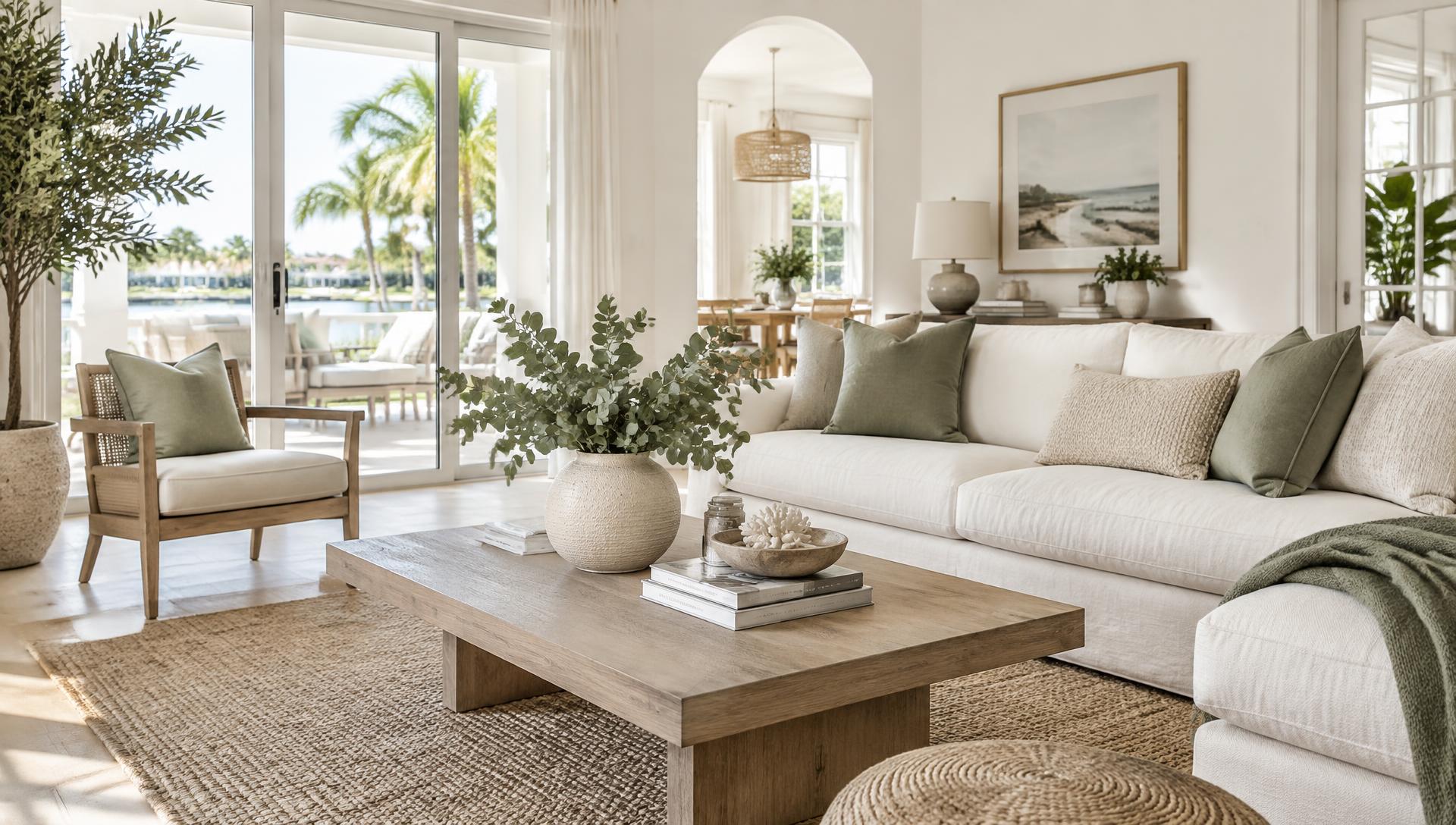 A bright, freshly cleaned Florida living room